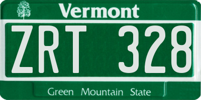 VT license plate ZRT328