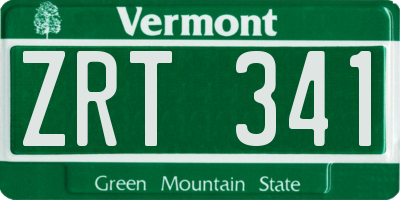 VT license plate ZRT341