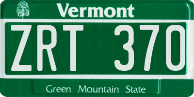 VT license plate ZRT370