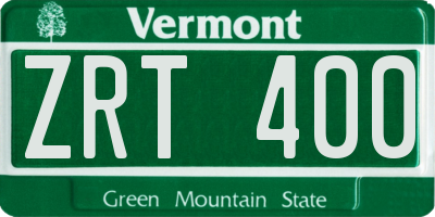 VT license plate ZRT400