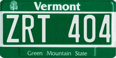 VT license plate ZRT404