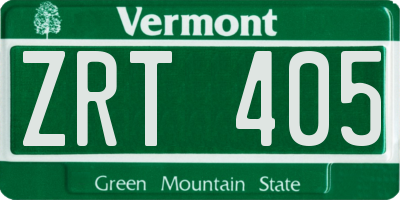 VT license plate ZRT405