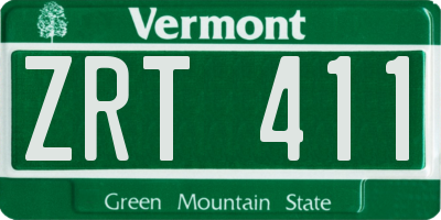 VT license plate ZRT411