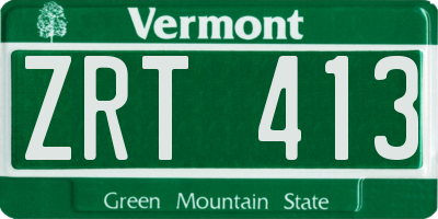 VT license plate ZRT413