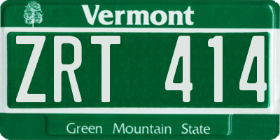 VT license plate ZRT414