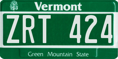 VT license plate ZRT424