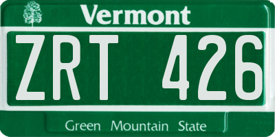 VT license plate ZRT426