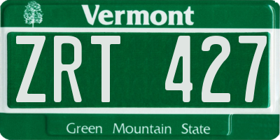VT license plate ZRT427