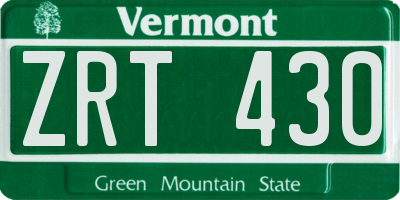 VT license plate ZRT430