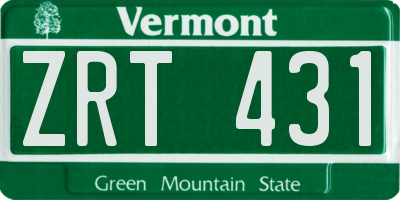 VT license plate ZRT431