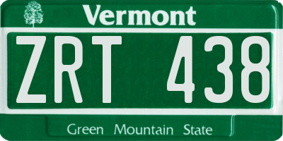 VT license plate ZRT438