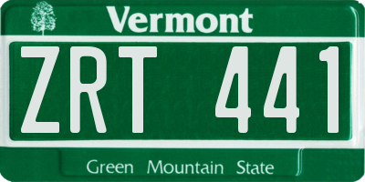 VT license plate ZRT441