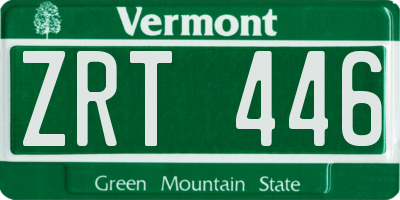 VT license plate ZRT446