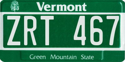VT license plate ZRT467