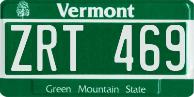 VT license plate ZRT469