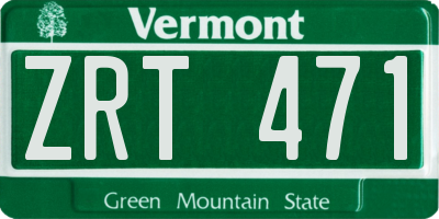 VT license plate ZRT471