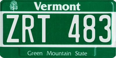 VT license plate ZRT483