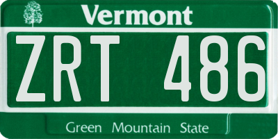 VT license plate ZRT486