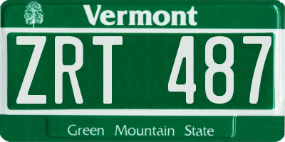 VT license plate ZRT487