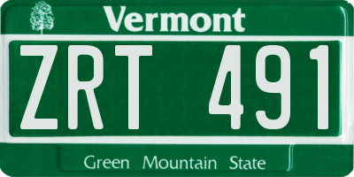 VT license plate ZRT491