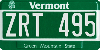 VT license plate ZRT495