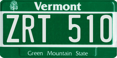 VT license plate ZRT510