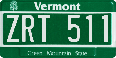 VT license plate ZRT511