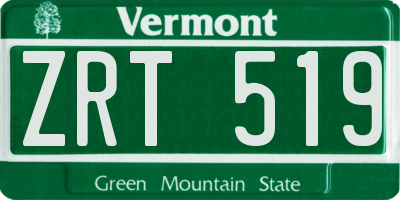 VT license plate ZRT519