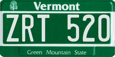 VT license plate ZRT520