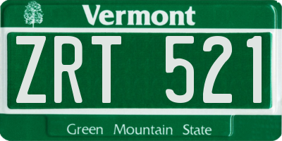 VT license plate ZRT521