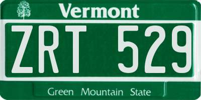 VT license plate ZRT529