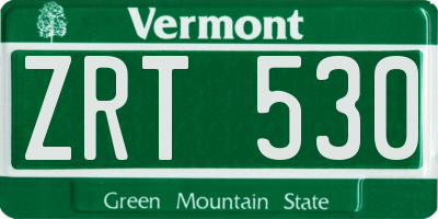 VT license plate ZRT530