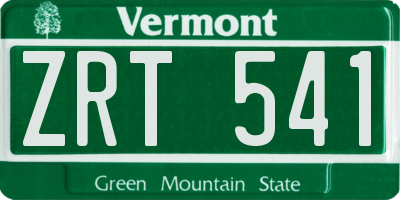 VT license plate ZRT541