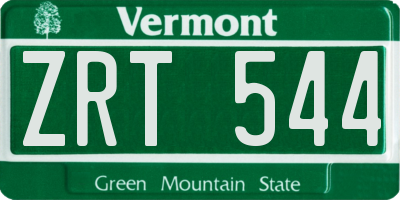VT license plate ZRT544