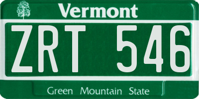 VT license plate ZRT546