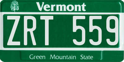VT license plate ZRT559
