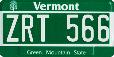 VT license plate ZRT566