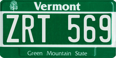 VT license plate ZRT569