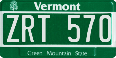 VT license plate ZRT570