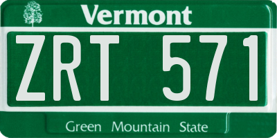 VT license plate ZRT571
