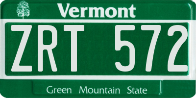 VT license plate ZRT572