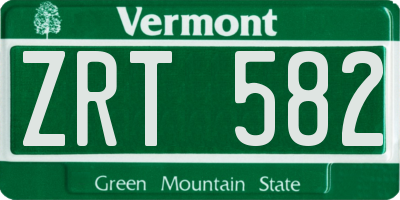VT license plate ZRT582