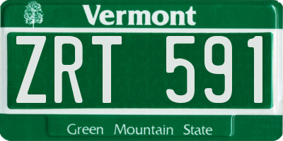 VT license plate ZRT591