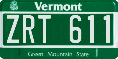 VT license plate ZRT611