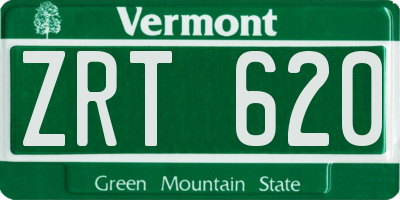 VT license plate ZRT620