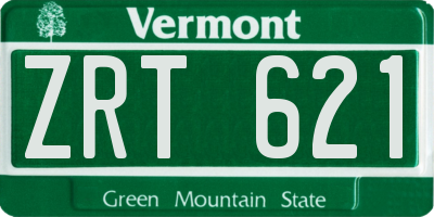 VT license plate ZRT621