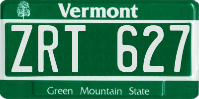 VT license plate ZRT627
