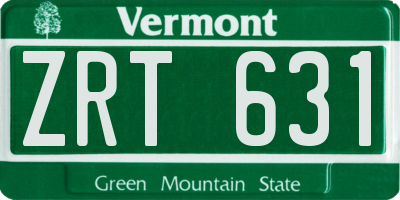 VT license plate ZRT631
