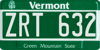 VT license plate ZRT632