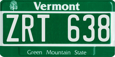VT license plate ZRT638
